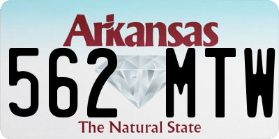 AR license plate 562MTW