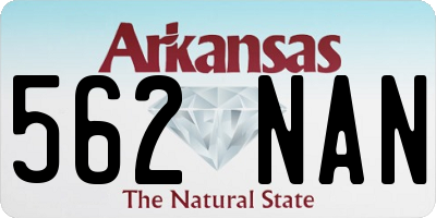 AR license plate 562NAN