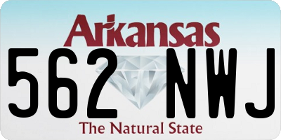 AR license plate 562NWJ