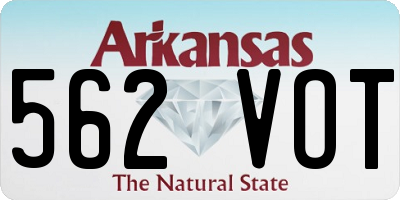 AR license plate 562VOT