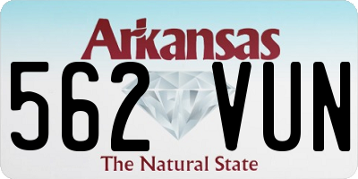 AR license plate 562VUN
