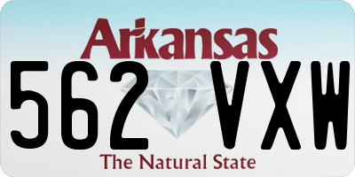 AR license plate 562VXW