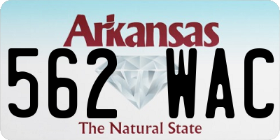 AR license plate 562WAC