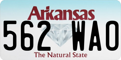 AR license plate 562WAO