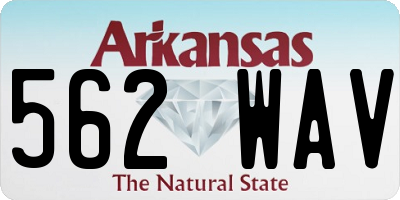 AR license plate 562WAV
