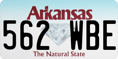 AR license plate 562WBE