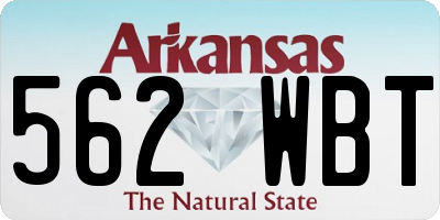 AR license plate 562WBT