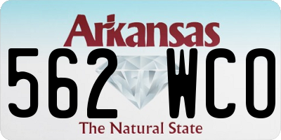 AR license plate 562WCO