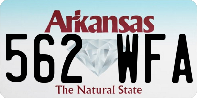 AR license plate 562WFA