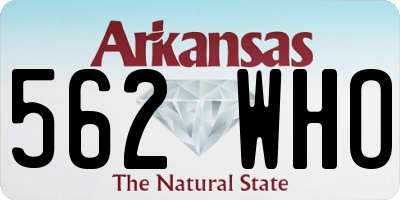 AR license plate 562WHO