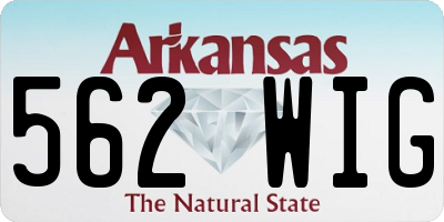 AR license plate 562WIG