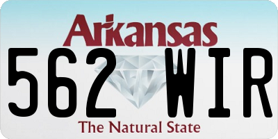 AR license plate 562WIR