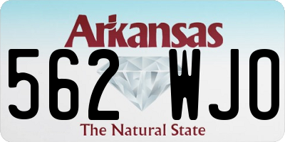 AR license plate 562WJO