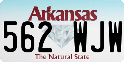 AR license plate 562WJW