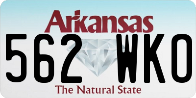 AR license plate 562WKO