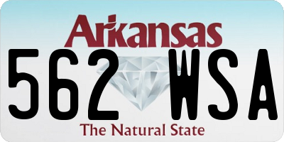 AR license plate 562WSA