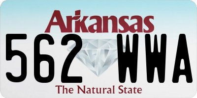 AR license plate 562WWA