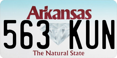 AR license plate 563KUN