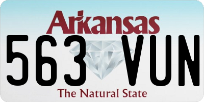 AR license plate 563VUN