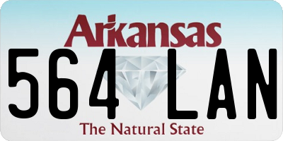 AR license plate 564LAN