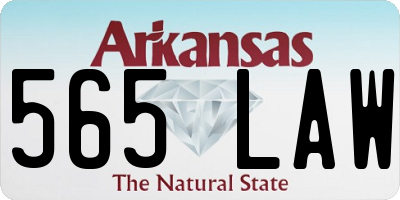 AR license plate 565LAW