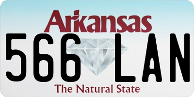 AR license plate 566LAN
