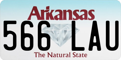 AR license plate 566LAU