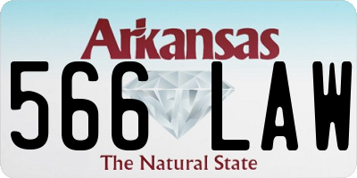 AR license plate 566LAW
