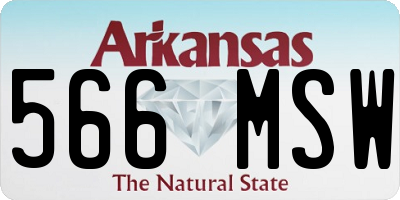 AR license plate 566MSW