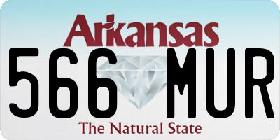 AR license plate 566MUR