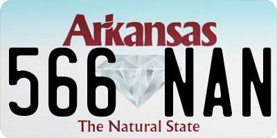 AR license plate 566NAN