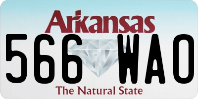 AR license plate 566WAO