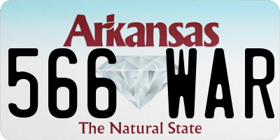 AR license plate 566WAR