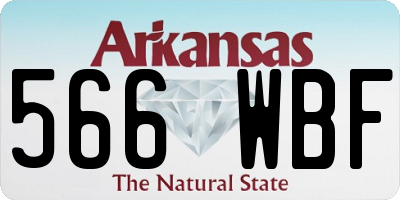 AR license plate 566WBF
