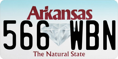 AR license plate 566WBN
