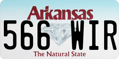 AR license plate 566WIR