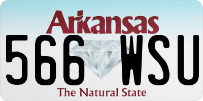 AR license plate 566WSU
