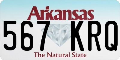 AR license plate 567KRQ