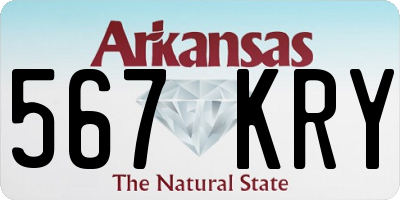 AR license plate 567KRY