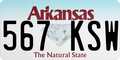 AR license plate 567KSW