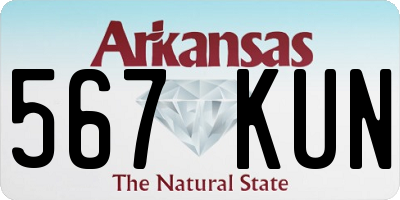 AR license plate 567KUN