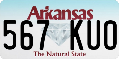 AR license plate 567KUO