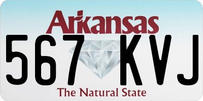 AR license plate 567KVJ