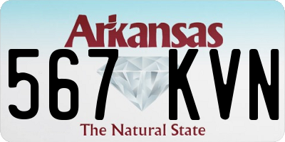 AR license plate 567KVN