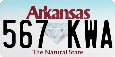 AR license plate 567KWA