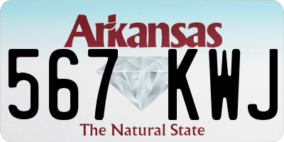 AR license plate 567KWJ