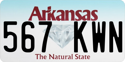 AR license plate 567KWN
