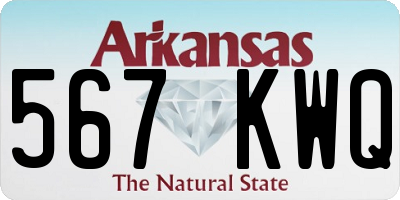AR license plate 567KWQ