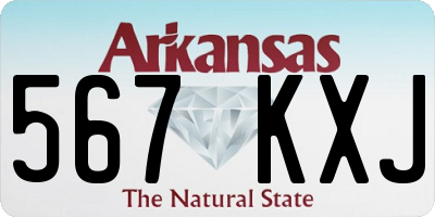 AR license plate 567KXJ