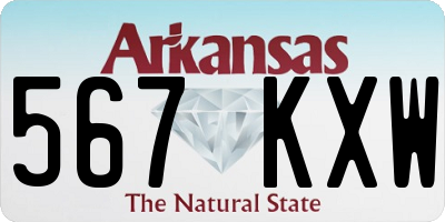 AR license plate 567KXW